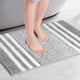 thumbnail image 2 of REGALWOVEN Alfombra de Baño de Chenilla a Rayas con Bordes, Alfombra de Piso de Baño Antideslizante, Lavable a Máquina Gris Oscuro 20" x 32", 2 of 6