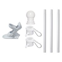 Ioensy - Kit De Asta De Bandera, Banderas Decorativas Para Exterior, Casa, Patio, Jardín, Anillos Giratorios, Color Blanco