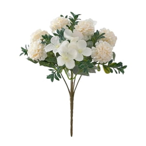 Magideal - Flores Bouquet Arreglo Floral Ramo Hidrangea Artificial Accesorio Decorativo Silicona Adecuado Para Regalo Decoración De Mesa De Comedor Y Dormitorio Blanco