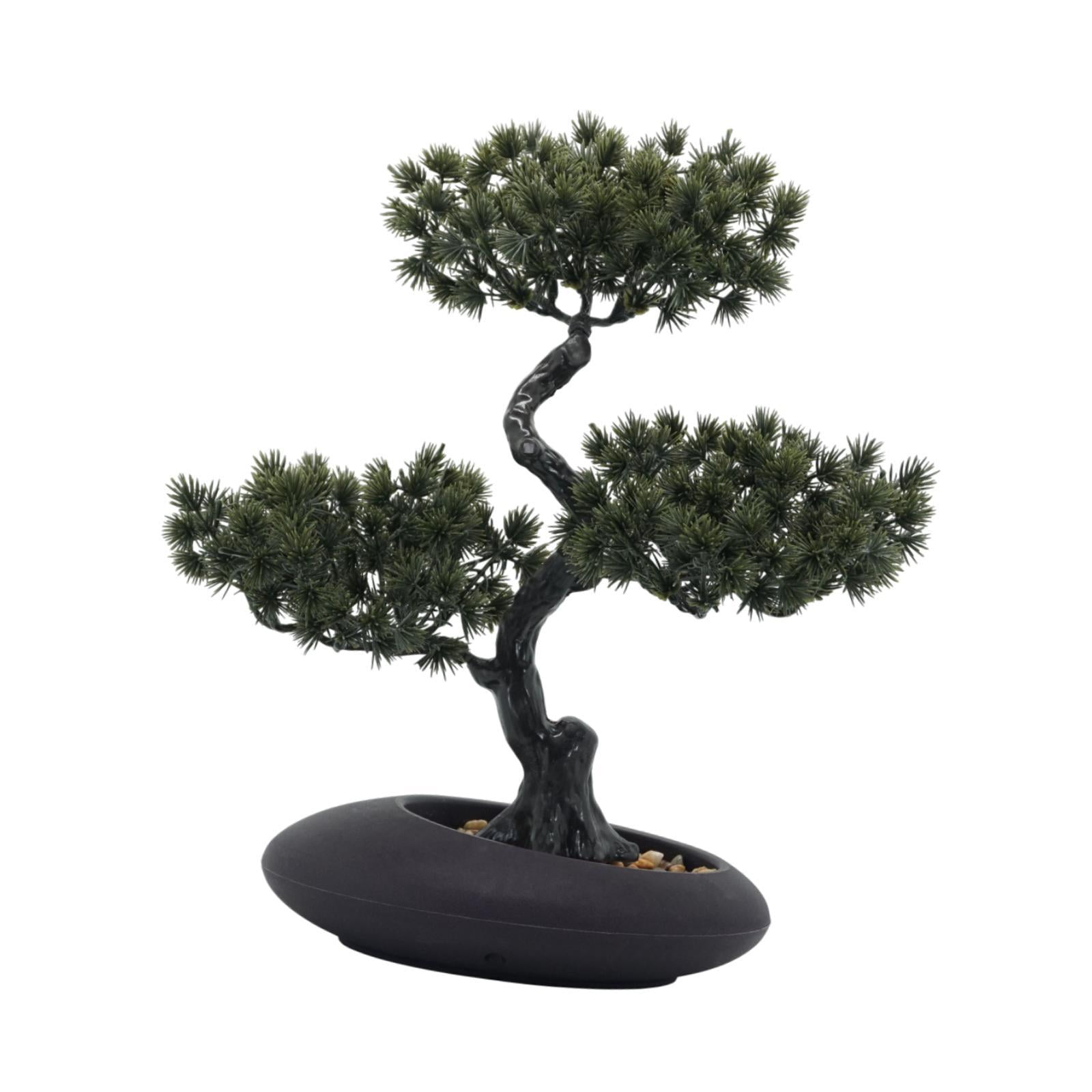 Magideal - Pino De Saludo En Macetas Artificial 26x34cm Decoración De Mesa Realista Liviana Para La Tienda En El Hogar Decoración De La Oficina En Casa Versátil Verde Oscuro