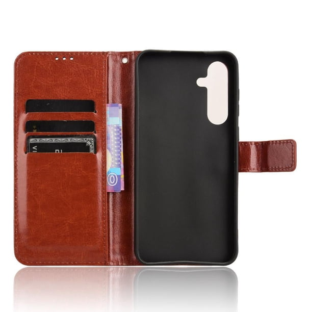 Funda tipo libro para Samsung Galaxy A35 5G, cartera todo‑en‑uno, funda multifuncional con tarjetero y correa de muñeca desmontable