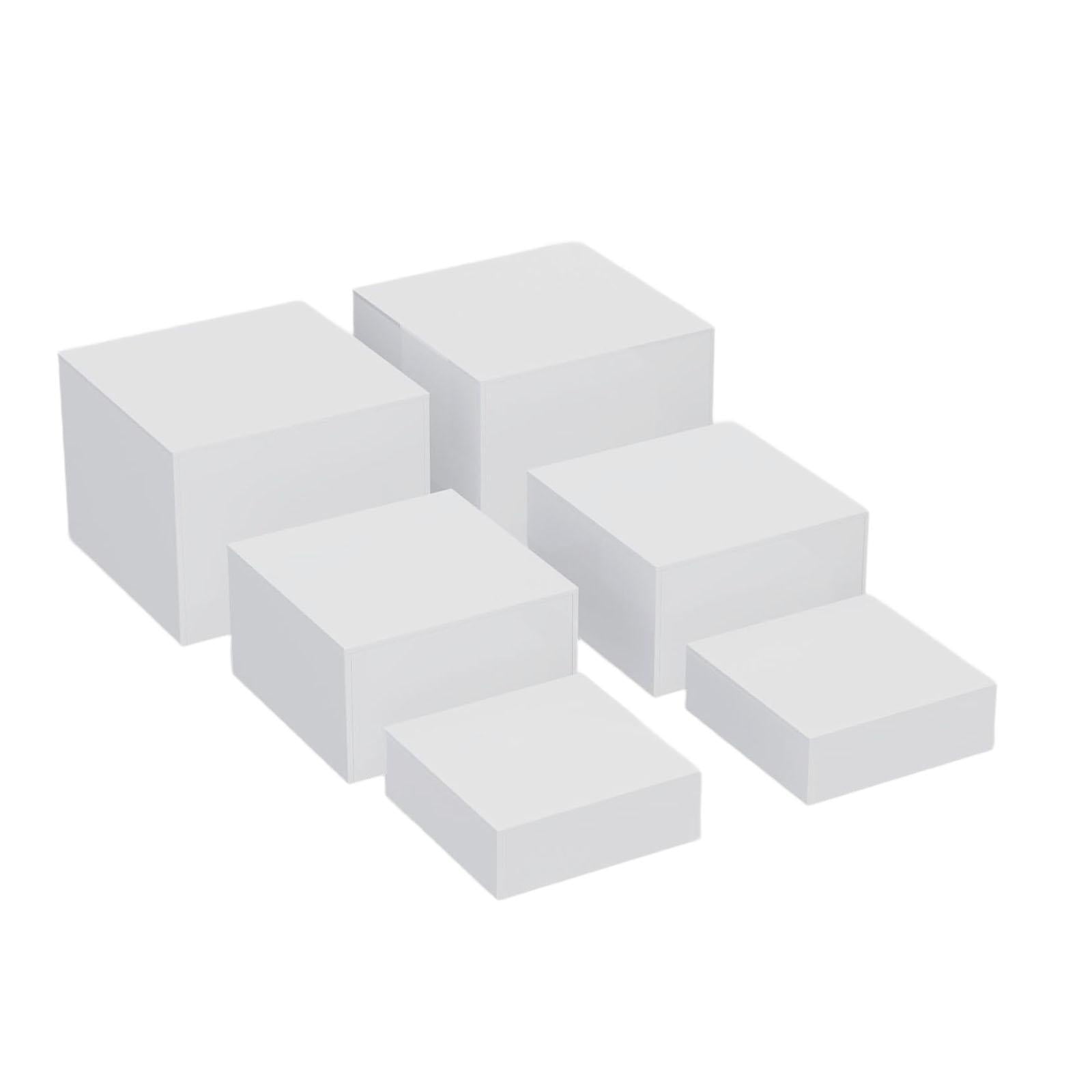 Bothyi - Soportes De Exhibición Elevadores De Acrílico, Elevador De Alimentos Para Comida, Postre, Mesa De Buffet, Color Blanco, 6 Uds.