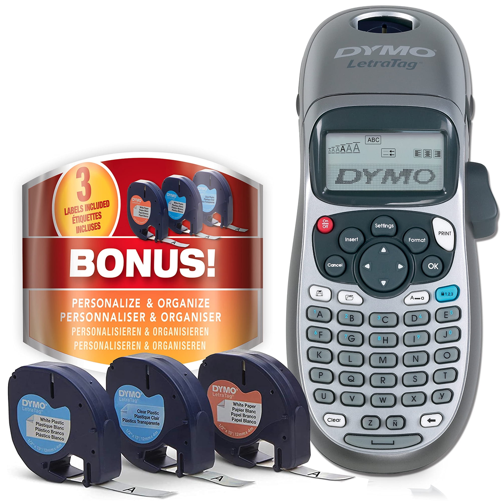 Máquina Portátil Label Maker Dymo 100h Letratag Con Cintas De Etiquetas De 3 Litros
