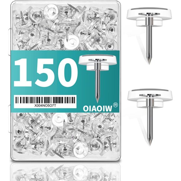 150 tachuelas cortas transparentes para pared, 150 unidades