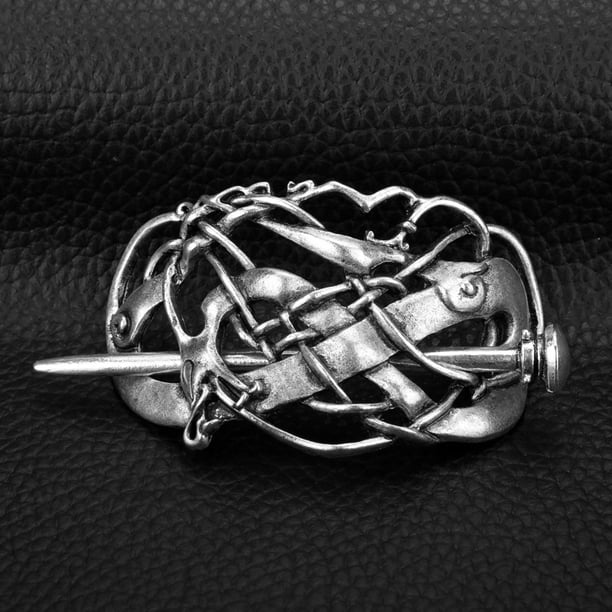 Viking Celtic Hair Clips - Silver Knotted Hairpin for Ladies & Women
