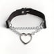 thumbnail image 2 of 1pc BDSM Couple's Peach Heart Chain Collar Necklace - Punk Leather Bondage Jewelry for Street Shooting Love and Couple's Neck Chain Necklace, 2 of 4