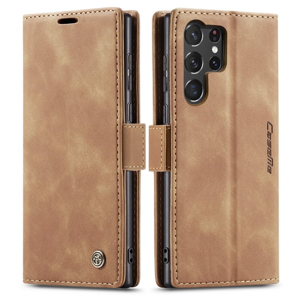 1pc Flip Case For Samsung Galaxy S23 S22 Ultra Note 10 Note 20 Ultra Retro Magnetic Card Artificial Leather Wallet