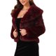 thumbnail image 4 of Chaqueta de Piel Sintética para Mujer INSPIRE CHIC para Cóctel de Noche con Solapa Abierta Frontal Fluffy Shaggy Crop Coat XL Burdeos, 4 of 6