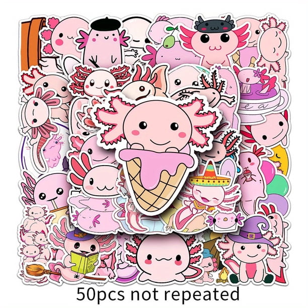 Add a Cute and Trendy Touch to Your Suitcase and Laptop with 50 Pieces of Salamander Cartoon Waterproof Stickers