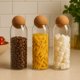 thumbnail image 3 of Set 3 Botellas Frascos Contenedor 1200mL Vidrio 20cm Corcho, 3 of 3
