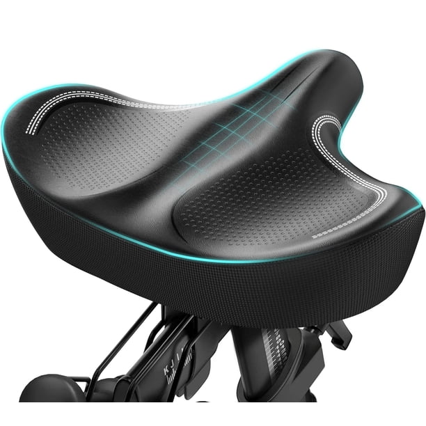 Cojín De Asiento De Bicicleta Acolchado Y Universal De 30x15 Cm: Funda De PU Impermeable Con Esponja Gruesa, Fácil De Instalar Y Súper Cómodo