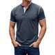 thumbnail image 1 of INSPIRE CHIC Camisetas Henley de Hombre de Manga Corta Casual con Ribete en Contraste XL Azul Marino, 1 of 6