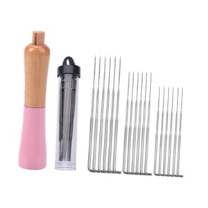 Bothyi - Mango De Madera Con Aguja De Fieltrar Aguja De Lana Para Principiantes En Costura Y Pintura Diy Rosa