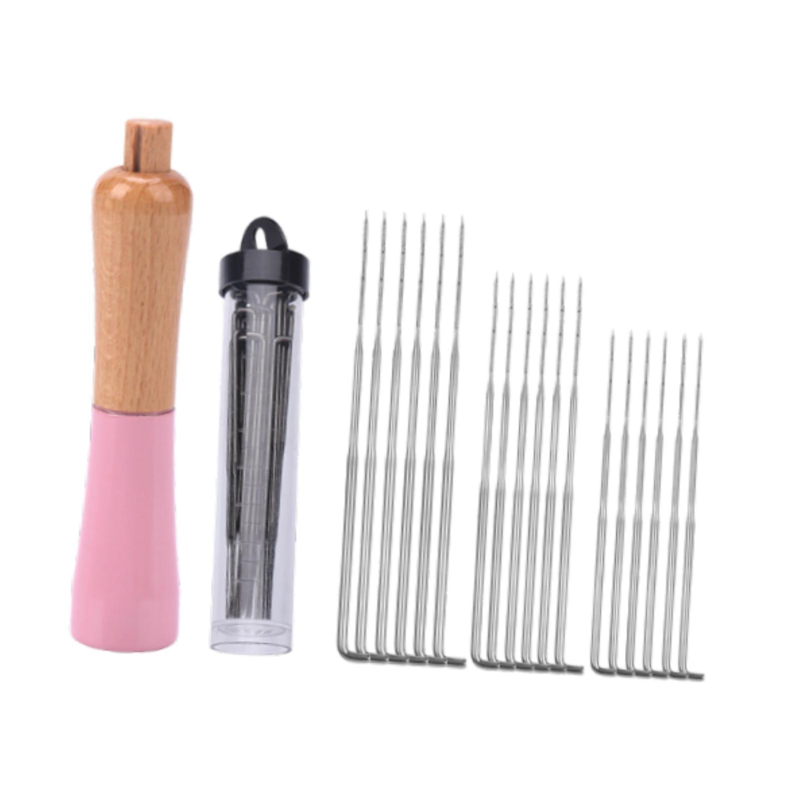 Bothyi - Mango De Madera Con Aguja De Fieltrar Aguja De Lana Para Principiantes En Costura Y Pintura Diy Rosa