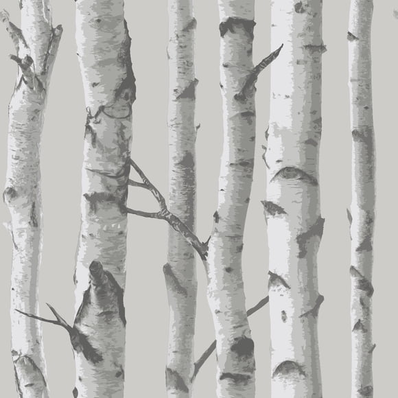 Papel tapiz NuWallpaper NU1694 Mountain Birch gris 52 x 549 cm
