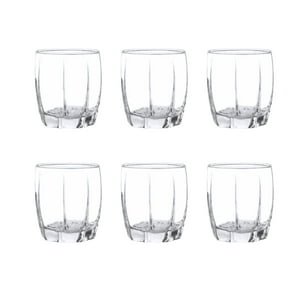 Display 6 Vasos Bajos Amadeus Rocks 353Cc Tragos Jugos Cristar