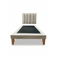 Muebles New - Cama De Plaza Lineal Beige Felpa