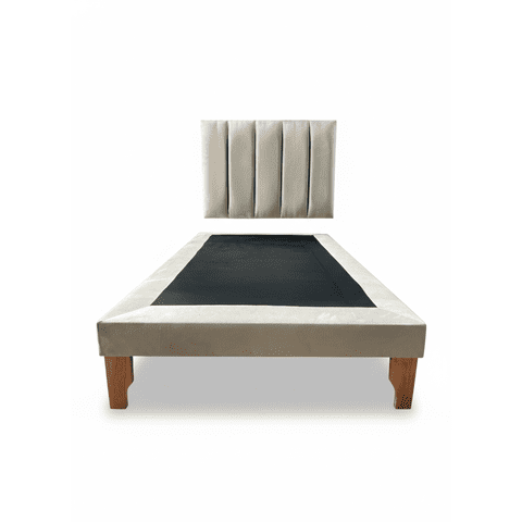 Muebles New - Cama De Plaza Lineal Beige Felpa