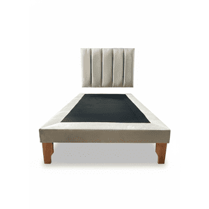 Muebles New - Cama De Plaza Lineal Beige Felpa