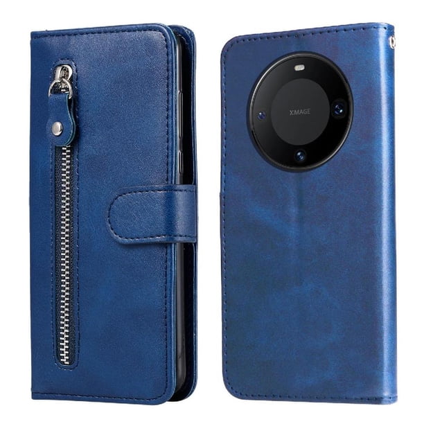 Funda con Cremallera para Huawei Mate 60 , Carcasa Cartera de Cuero PU con Soporte y Tarjetero