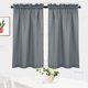 thumbnail image 1 of Juego de 2 cortinas NANAN impermeables de tejido gofre gris 76 × 114 cm, 1 of 7