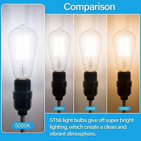 Ampolleta LED MAXvolador ST58 6W E26 5000K 800lm Pack 12