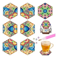 Genérico - Set 7 Posavasos Pintura Diamante Terracota