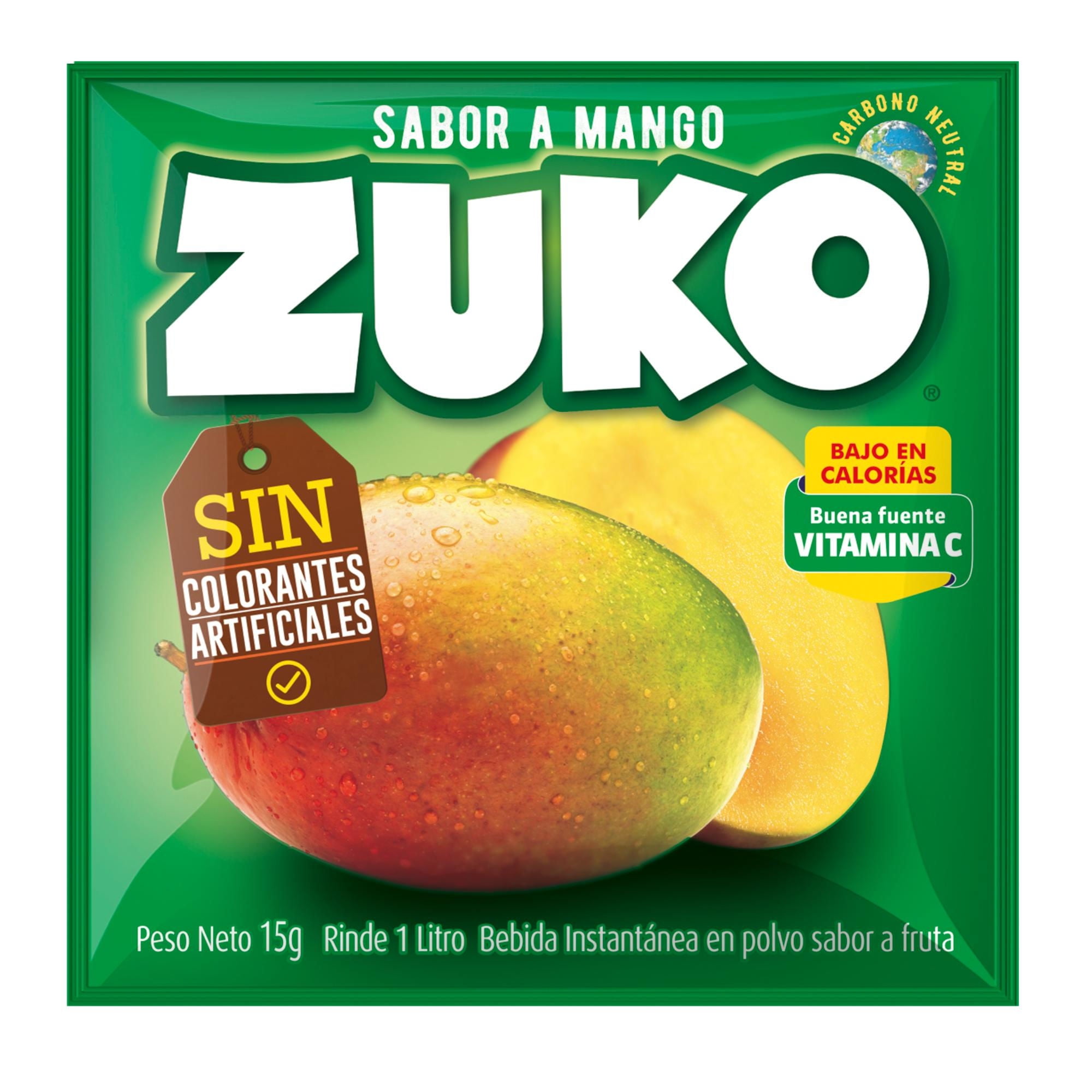 Jugo En Polvo Sabor Mango Sobre 15 g Zuko