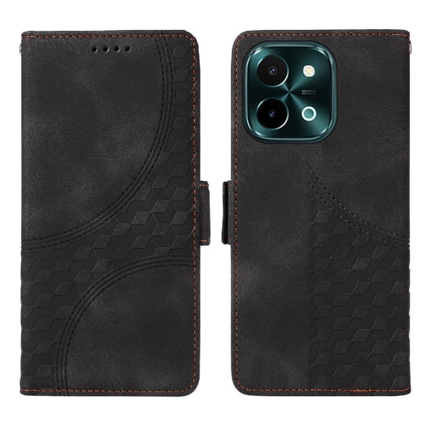 Carcasa FOXDOCK Vivo Y28 4G de cuero PU, diseño acolchado clásico, protección contra caídas y rayones