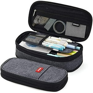 Veatool - Estuche Para Lápices De Gran Capacidad, Lapicera Expandible Con 4 Compartimientos, Lapiceras Organizadoras De Lona Organizador De Papelería Para Escolar Oficina Trabajo (Negro)