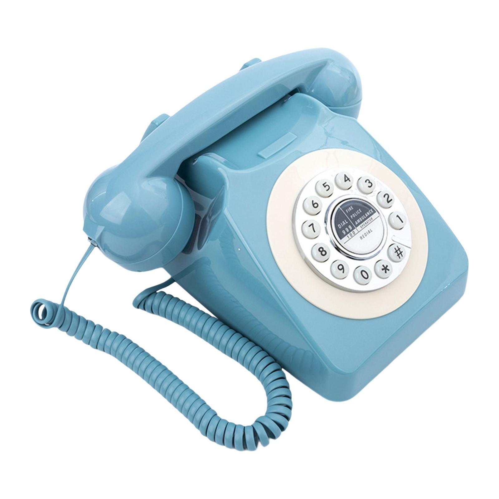 Magideal - Audio Libro De Visitas Teléfono De Boda Diseño Vintage Grabadora De Teléfono Teléfono De Mesa De Diseño Retro Decorativo Para Reunión De Aniversario Azul