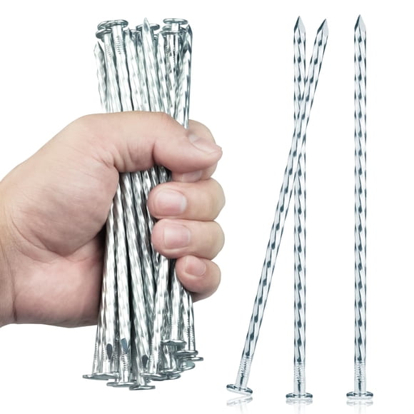 Estacas para jardinería EISENSP de 16 cm galvanizadas en espiral, paquete de 150