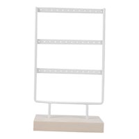 Magideal - Organizador De Joyas Y Pendientes, 36 Agujeros Para Encimera De Baño Rectangular, 26 X 15 X 5,5 Cm, Fácil De Desmontar, Decoración Del Hogar, Duradero Y Moderno. Blanco