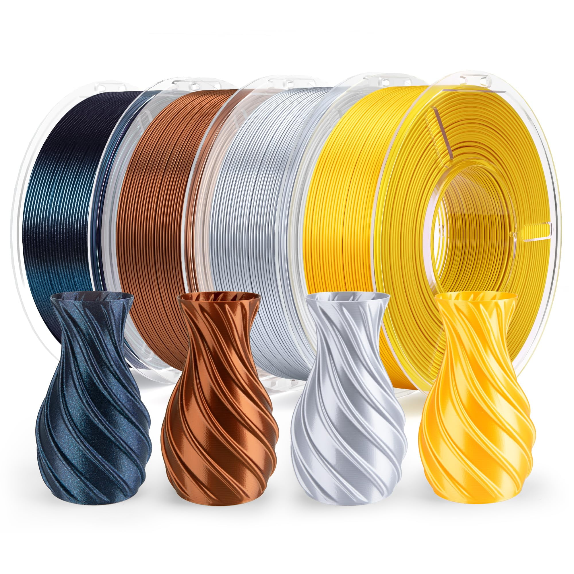 Filamento Para Impresora 3d Elegoo Silk Pla, 1,75 Mm, 250 G, 4 Colores