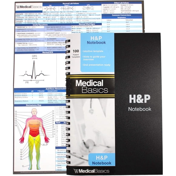 Cuaderno médico de historia clínica y examen físico HP, 100 páginas