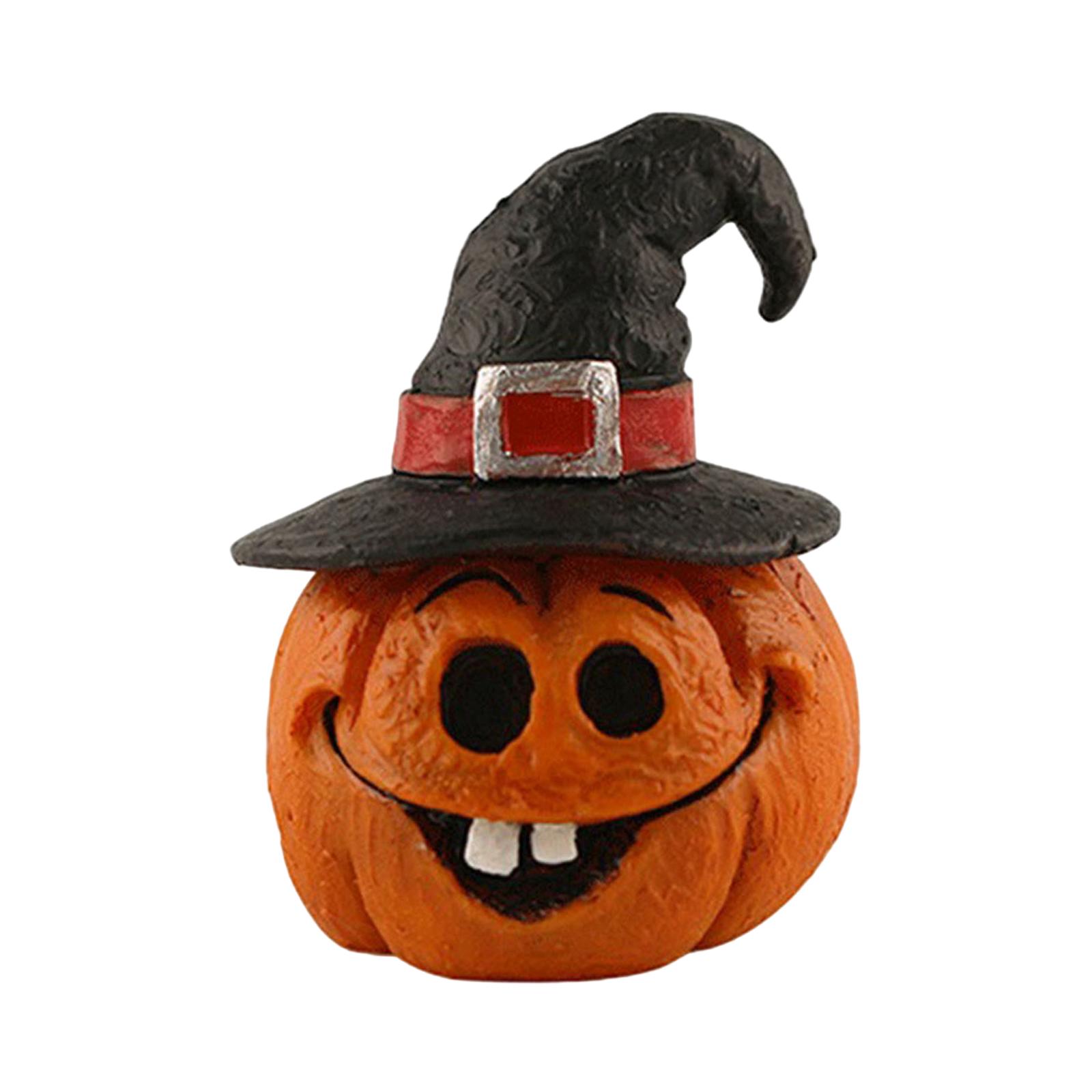 Magideal - Adornos De Halloween Accesorios De Estatuillas Suministros Para Fiestas Encimera Resina Escritorio Vívido Fiesta Decoración Creativa Decoración De Hal Cabeza De Calabaza