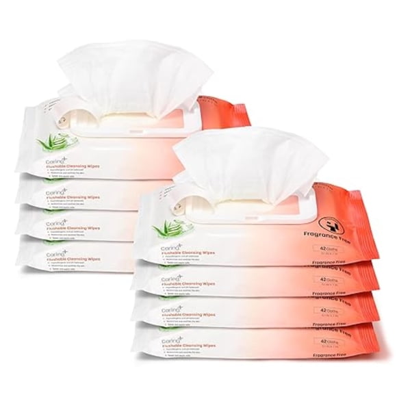Toallita de Limpieza para la Piel Caring 336 Toallitas con Aloe sin Fragancia