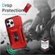 thumbnail image 4 of Funda Armada para iPhone 14 Pro Max con Tapa Deslizante y Soporte Magnético Giratorio Rojo, 4 of 5