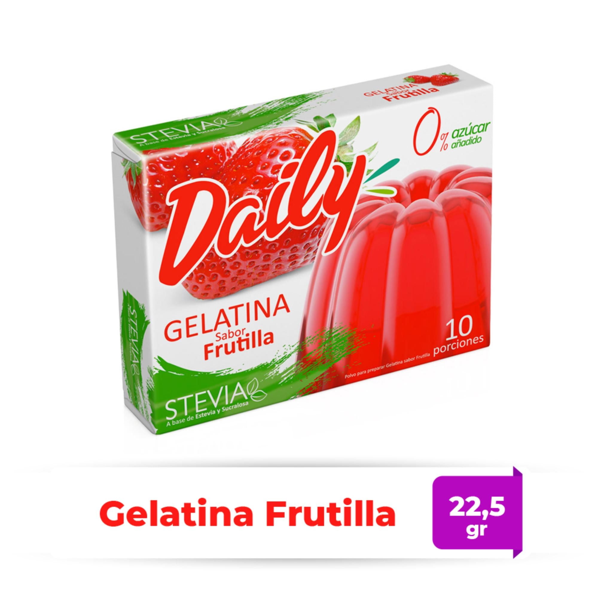 Gelatina Diet Sabor Frutilla Caja 22.5 g Daily