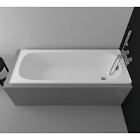 Sanitana - Tina Acero Con Desagüe Y Faldón 140X70 Cm