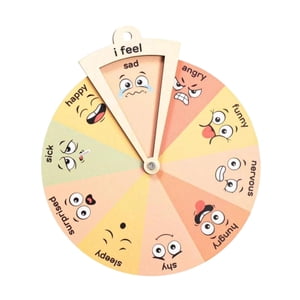 Bothyi - Rueda De Emociones De Madera Para Niños, Gran Herramienta De Enseñanza, Tabla De Expresión De Emociones, Diámetro 20 Cm