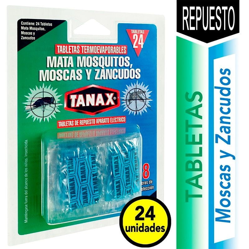 Insecticida Tabletas Mata Mosquito, Moscas Y Zancudos Doypack 24 Tabletas Tanax