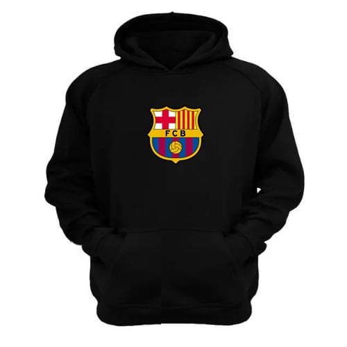 Genérico - Polerón Canguro Barcelona Negro Talla L Unisex