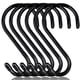 thumbnail image 1 of Ganchos en forma de S DINGEE, resistentes, 15 cm, revestidos de vinilo, 6 unidades, color negro, 1 of 8