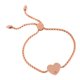 thumbnail image 5 of Pulsera ajustable en forma de corazón de acero inoxidable pulido oro rosa, 5 of 5