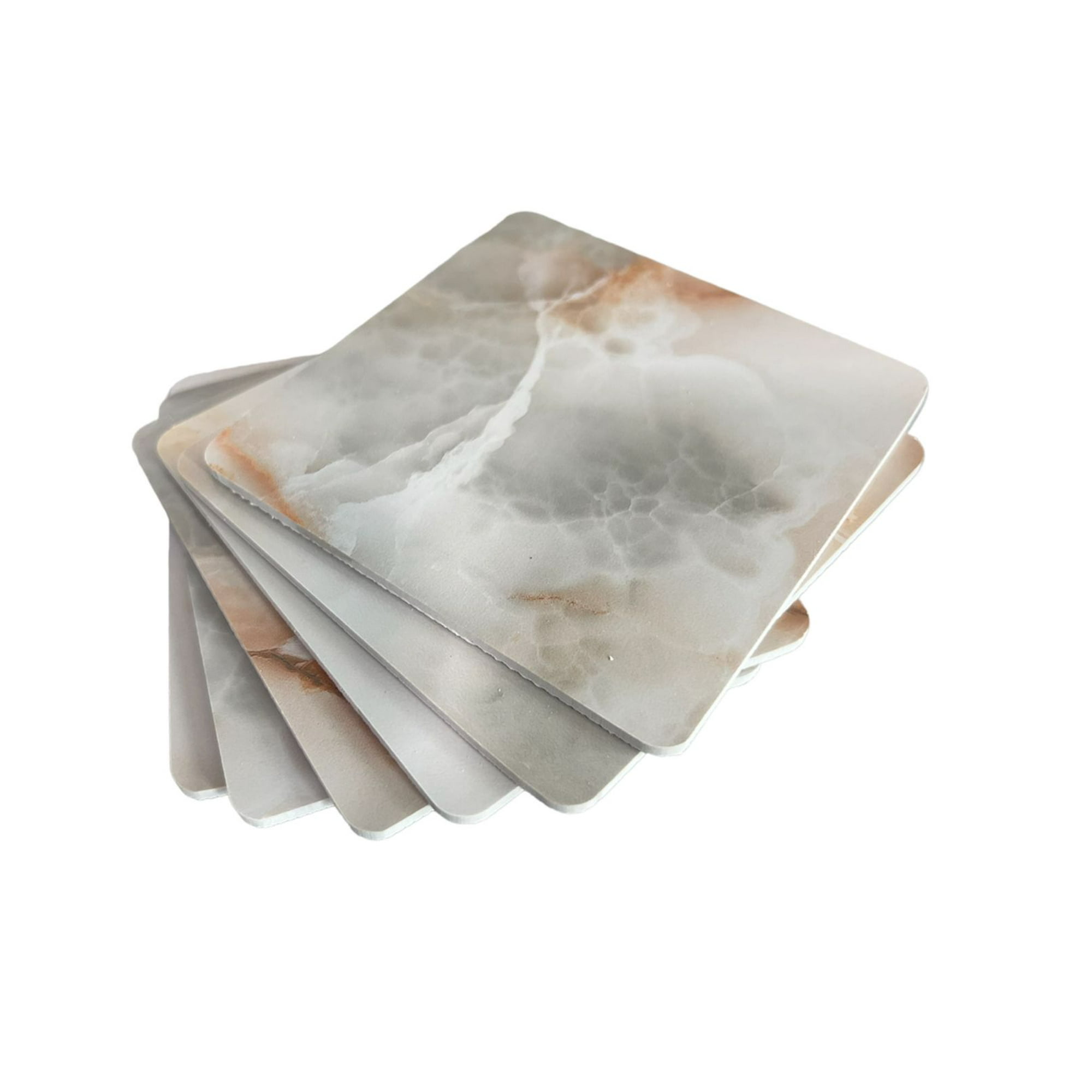 Oem - Set De 6 Posavasos Diseño Mármol Pack 6 Posavasos Cuadrado A
