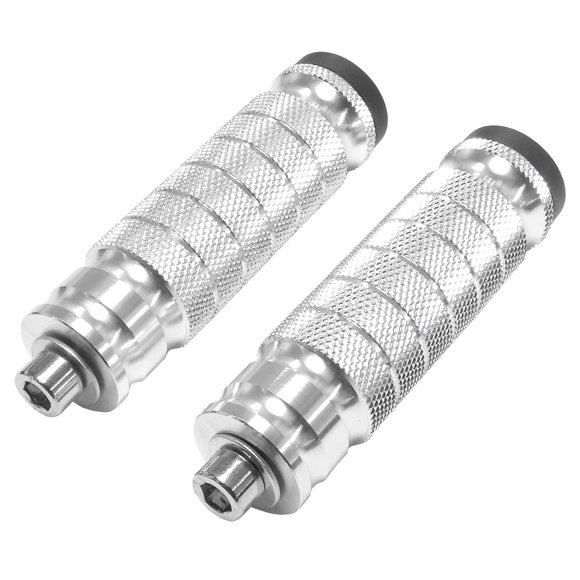 Reposapiés JXPANG 8 mm Aluminio Plateado para Motocicleta – Conjunto Trasero