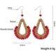 thumbnail image 3 of Pendientes colgantes de ratán tejido con cuentas de madera de colores llamativos y gotas de agua para mujeres y niñas (amarillo), 3 of 3