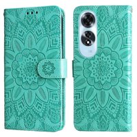 Funda Tipo Cartera Foxdock Para Oppo A60 4G , Diseño Girasol En Relieve, Cuero Pu, Cierre Magnético, Soporte Y Tarjetero
