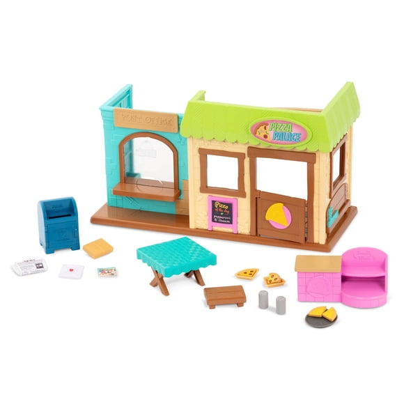 Set de juego Dollhouse Li'l Woodzeez Post-n Pizza Shop, 18 unidades